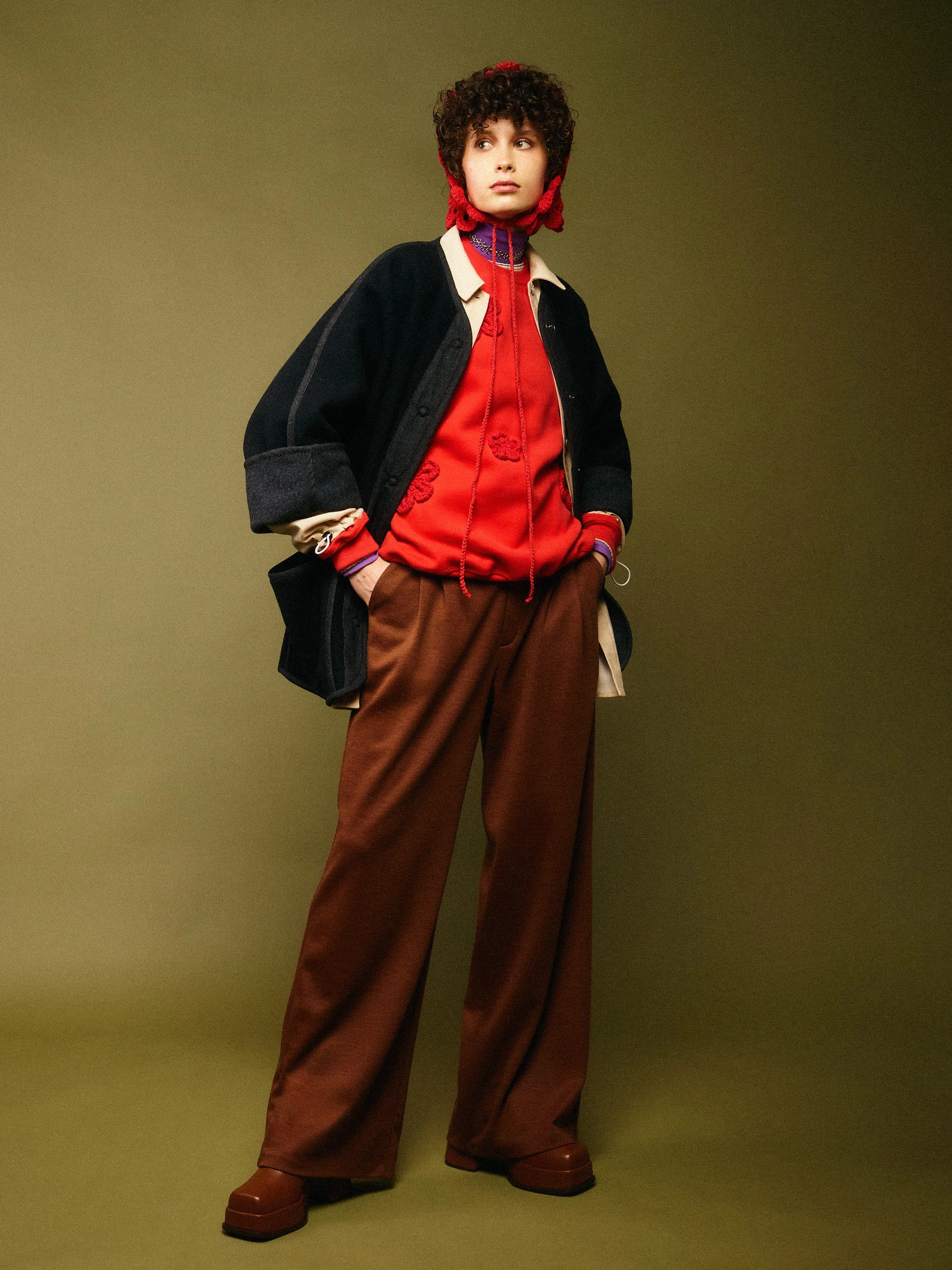 KAVIAR brown wool trousers sold by Odeyalo product image thumbnail 4