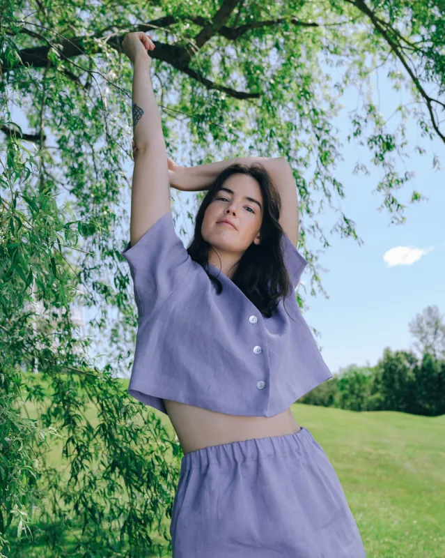 LIVERPOOL lilac blouse made by Odeyalo