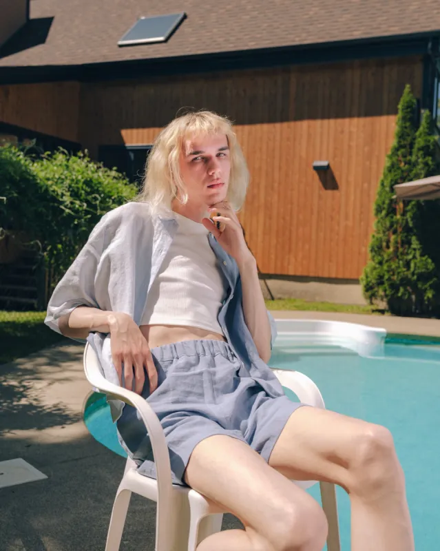 MANDY blue bermuda made by Odeyalo