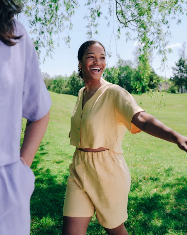 MANDY yellow bermuda sold by Odeyalo