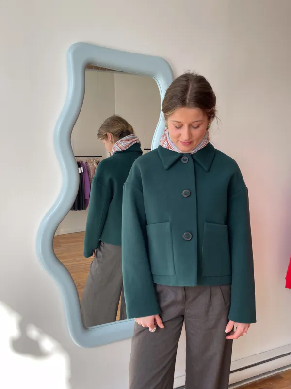 MARCONI peacock blue wool coat made by Odeyalo