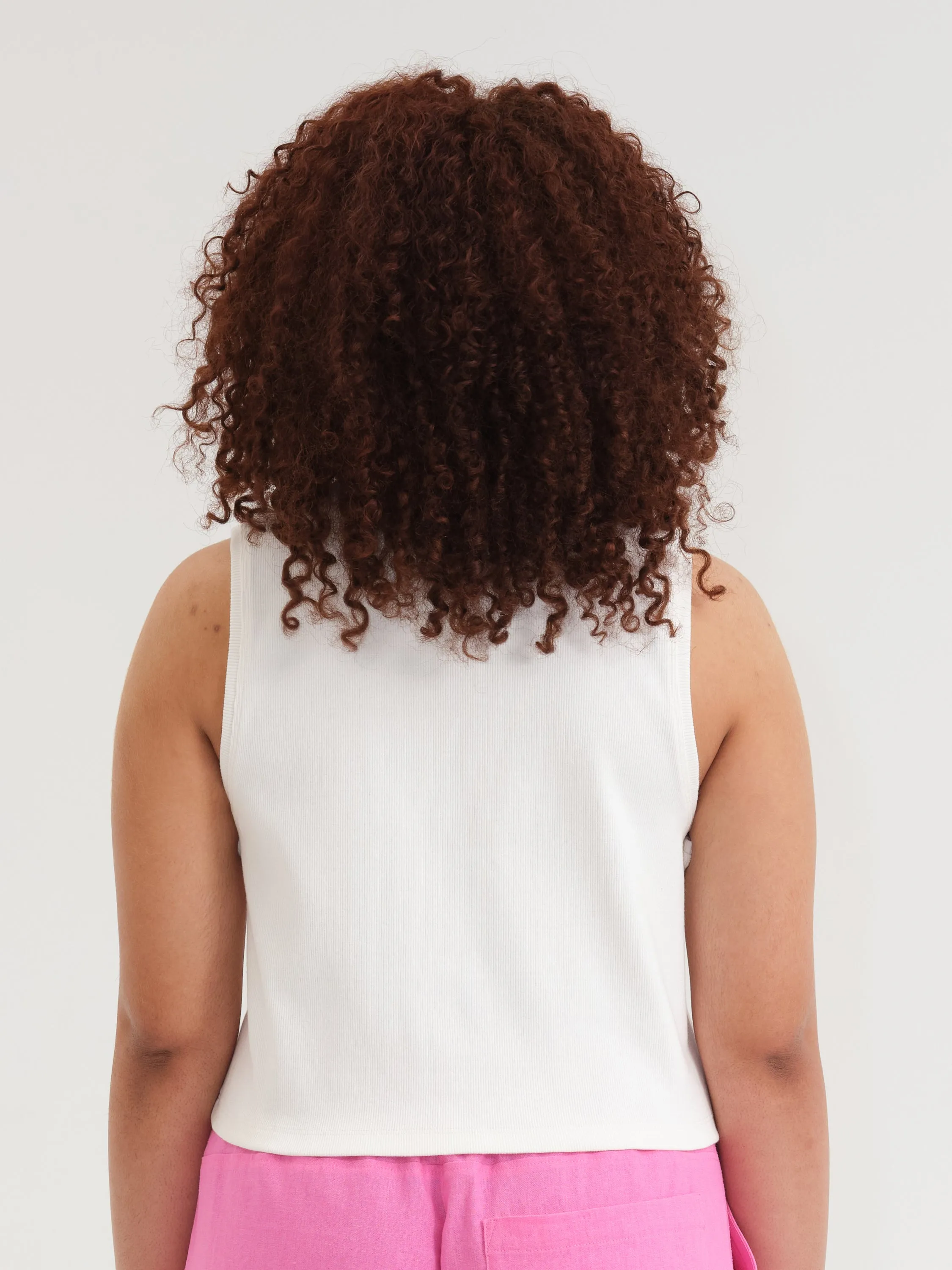 MUI MUI off-white mock neck tank sold by Odeyalo product image thumbnail 2