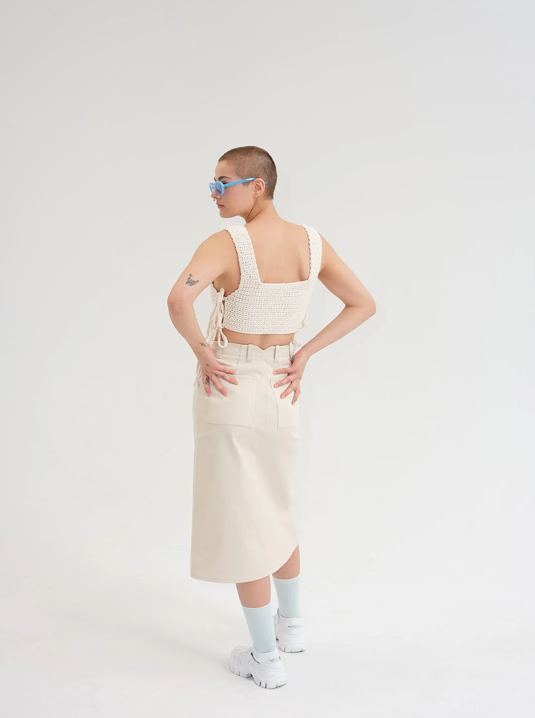 NITA natural denim skirt sold by Odeyalo product image thumbnail 4