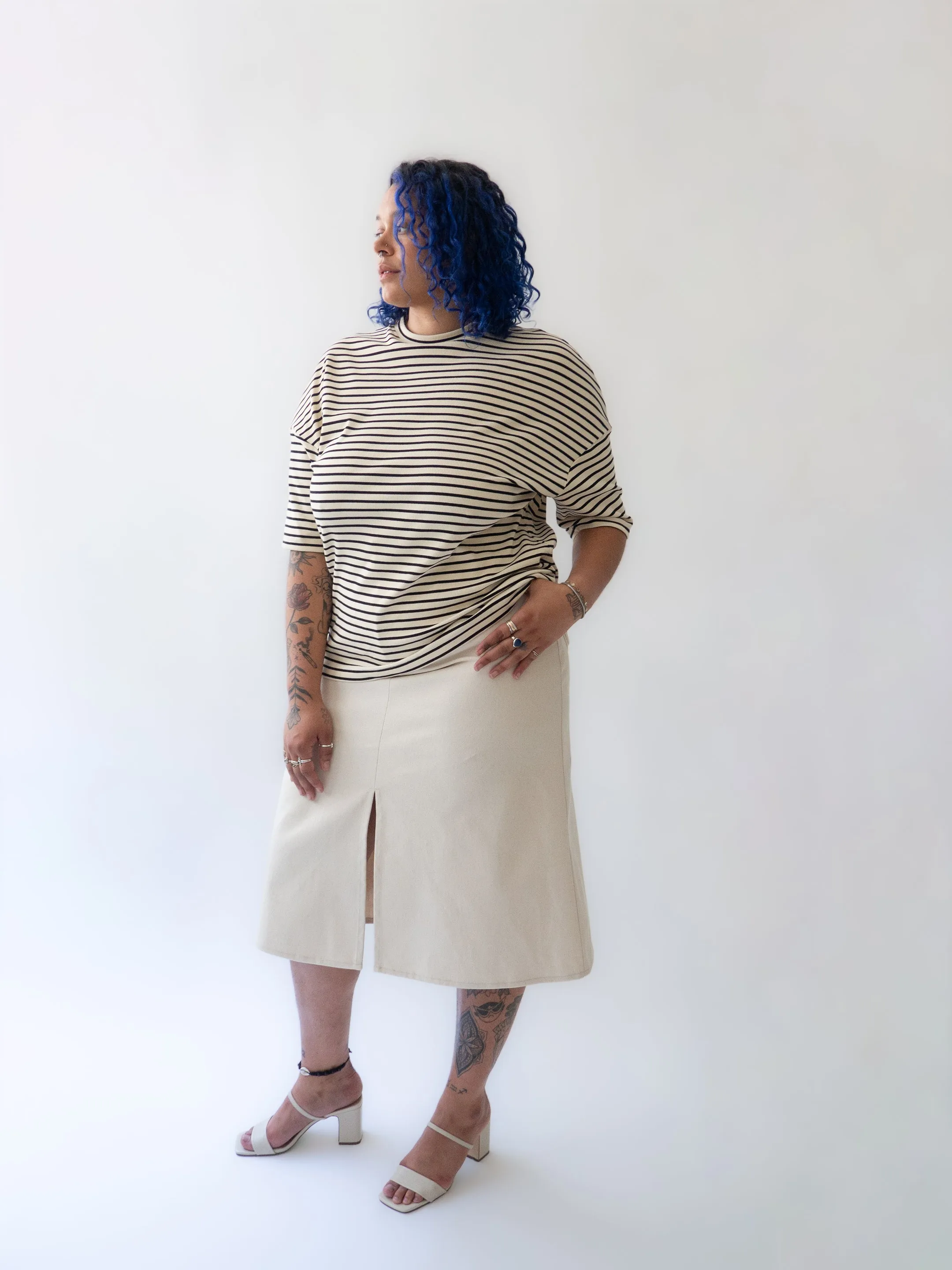 NITA natural denim skirt sold by Odeyalo product image thumbnail 2