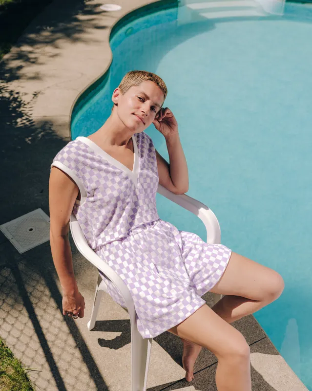 OLI lilac checkered shorts sold by Odeyalo
