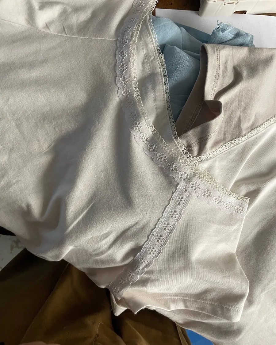 RIGHTFUL OWNER - Girl next door T-shirt in cream sold by Odeyalo product image thumbnail 3