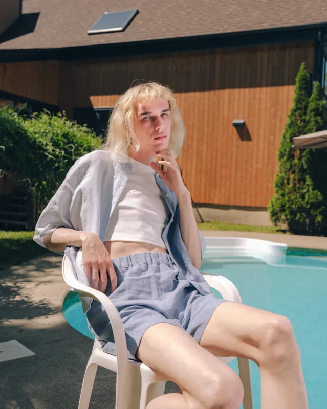 SAMPLE - MANDY blue bermuda - M sold by Odeyalo