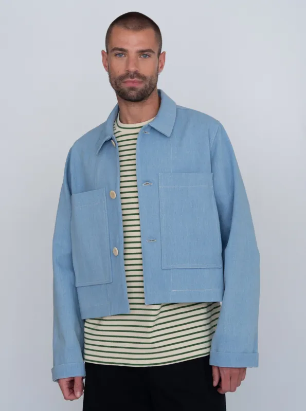 SEGRETA blue denim jacket sold by Odeyalo