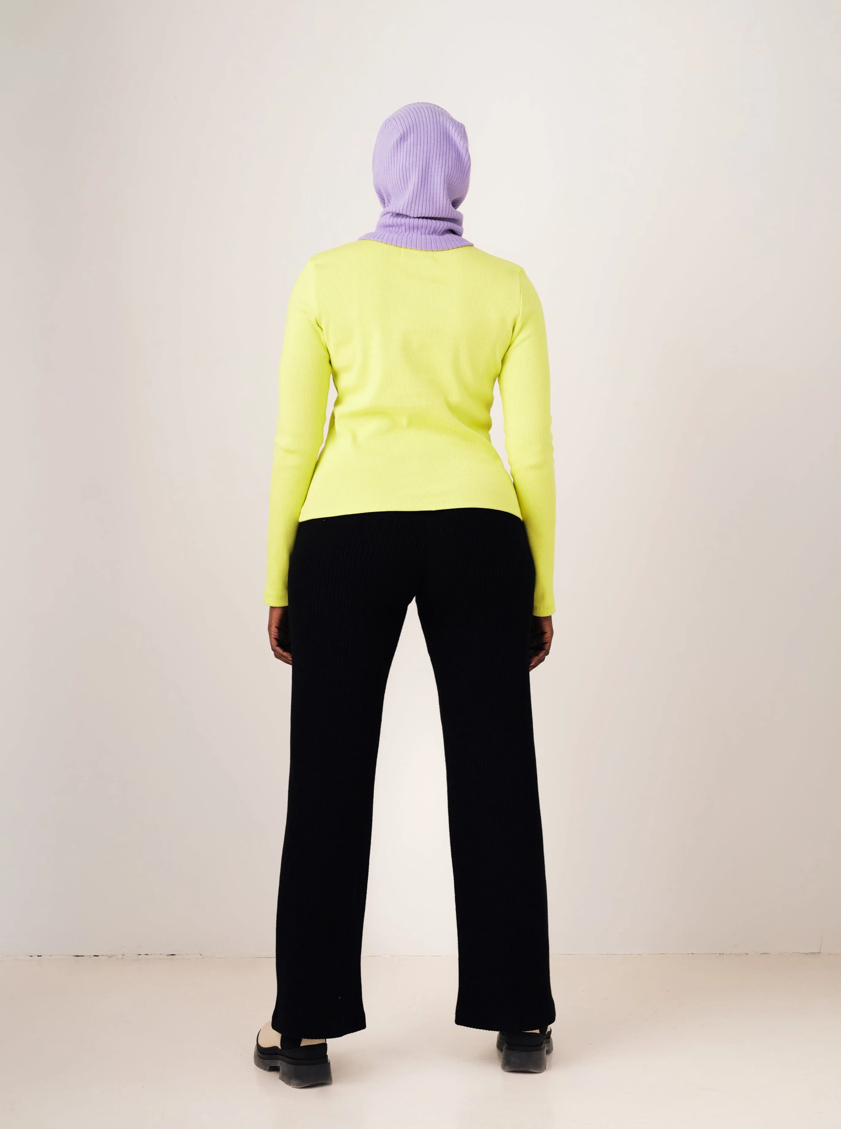 STELLAR black rib pant sold by Odeyalo product image thumbnail 3