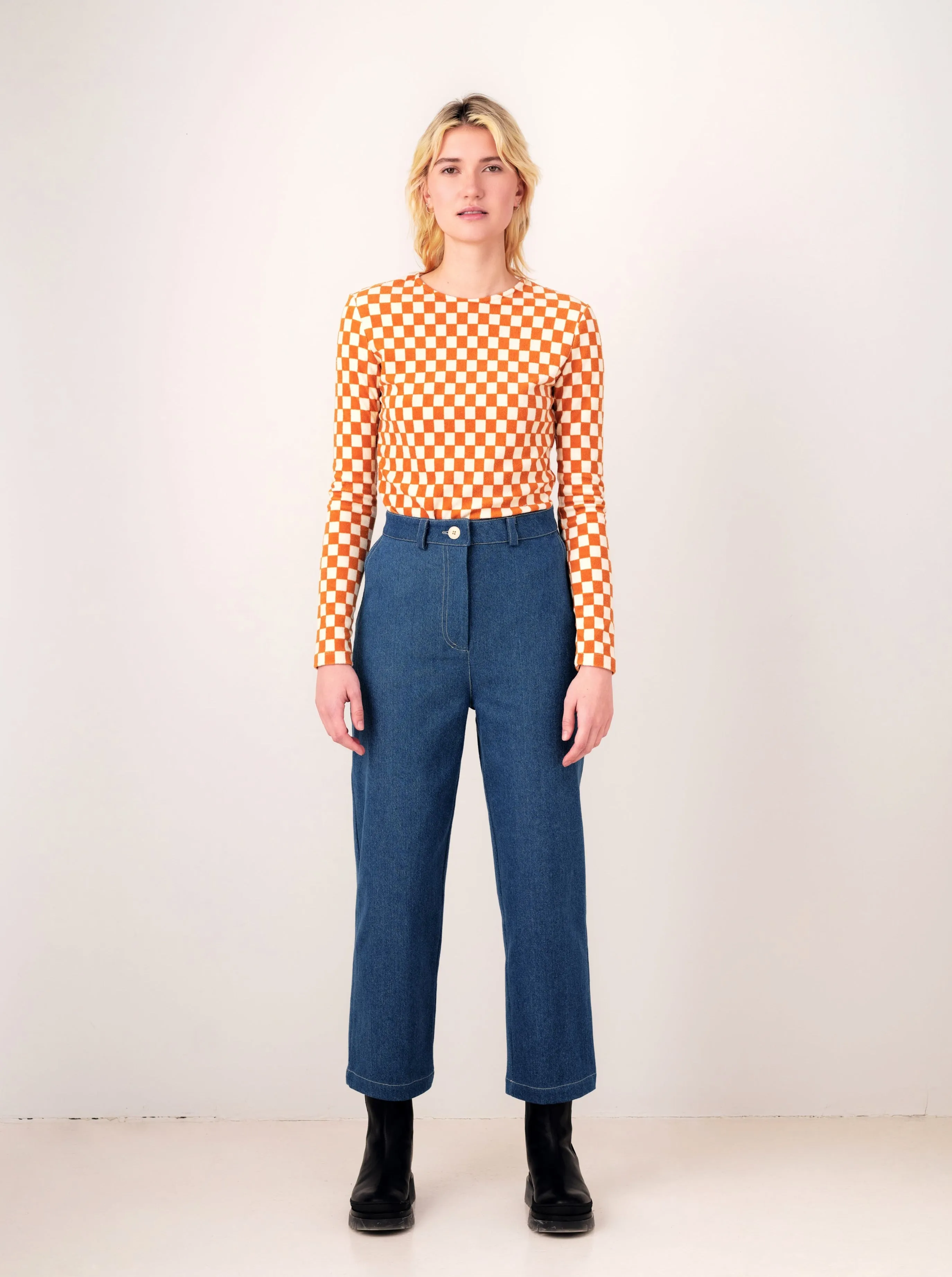TIME OUT checkered top sold by Odeyalo