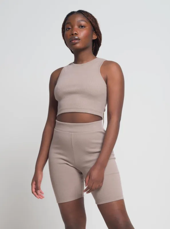 TINCSET taupe bodycon top made by Odeyalo