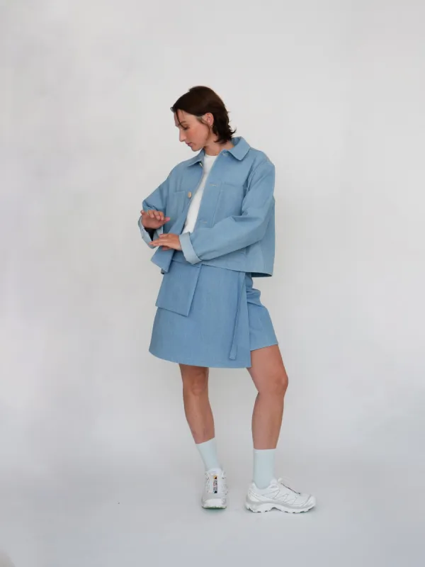 TOLEDO blue denim skirt sold by Odeyalo