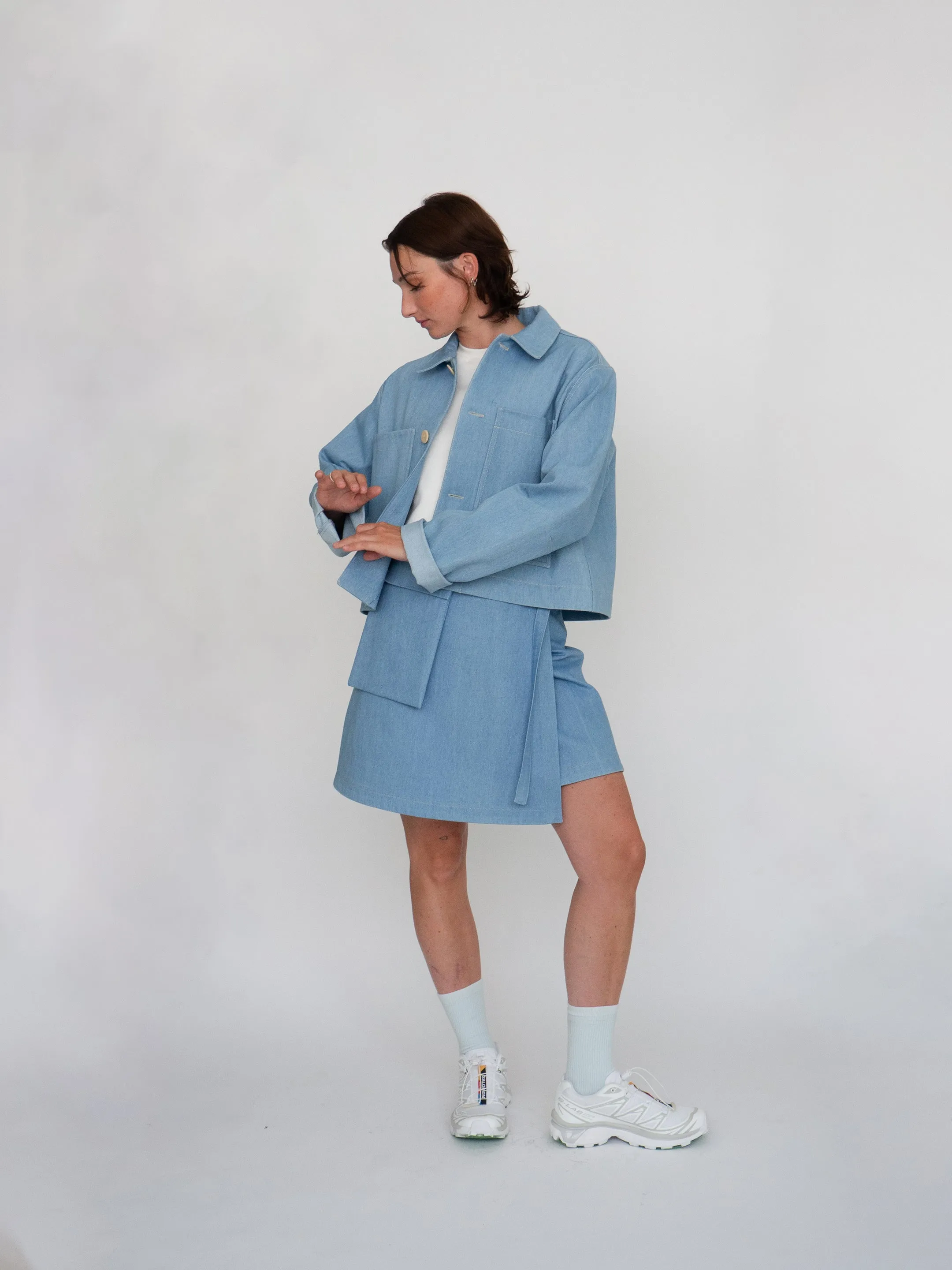 TOLEDO blue denim skirt sold by Odeyalo