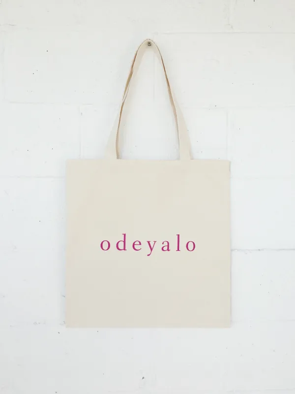 TOTE bag in natural & fuchsia sold by Odeyalo