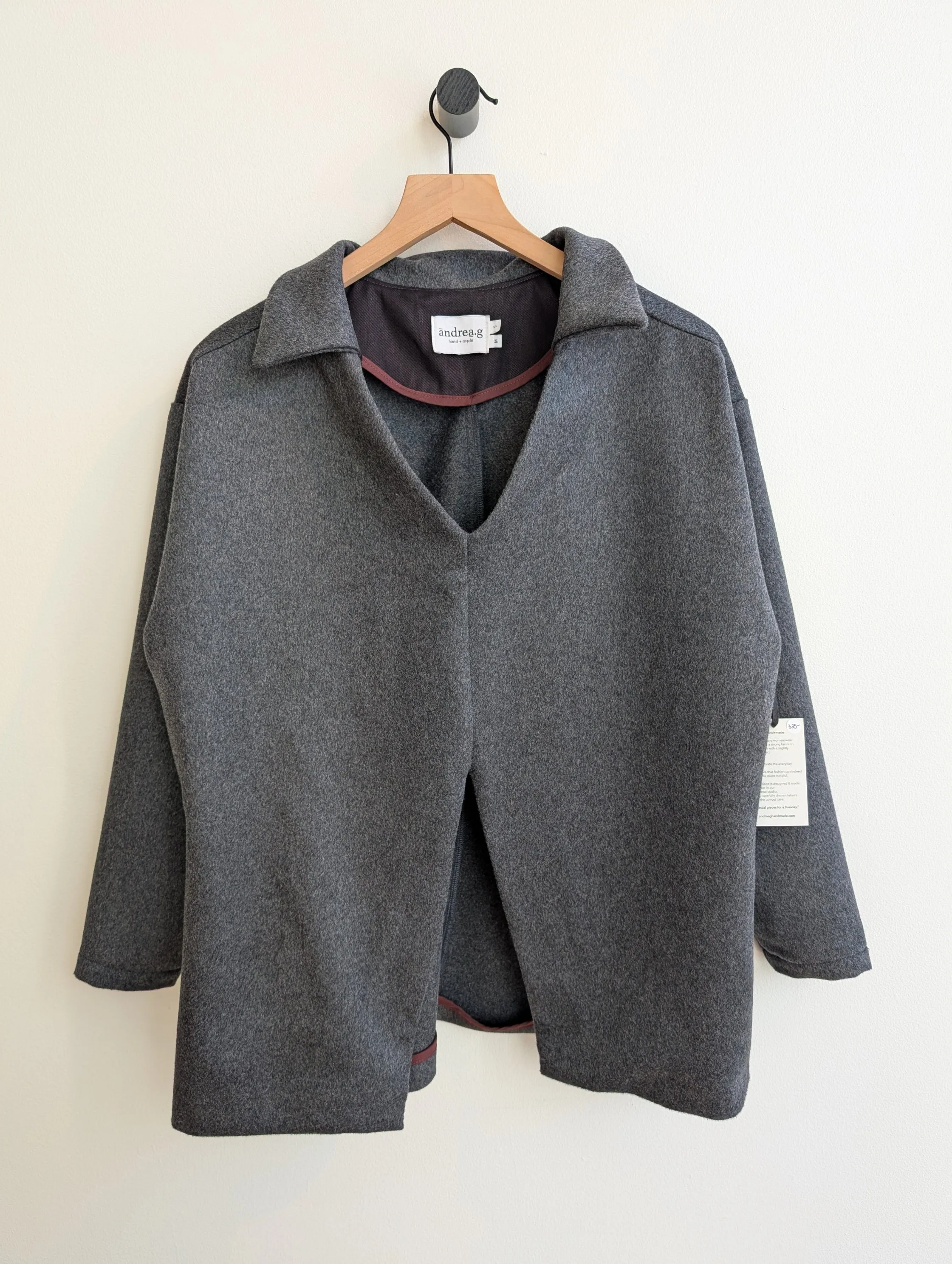 ANDREA.G - Wool shirt charcoal grey sold by Odeyalo product image thumbnail 2