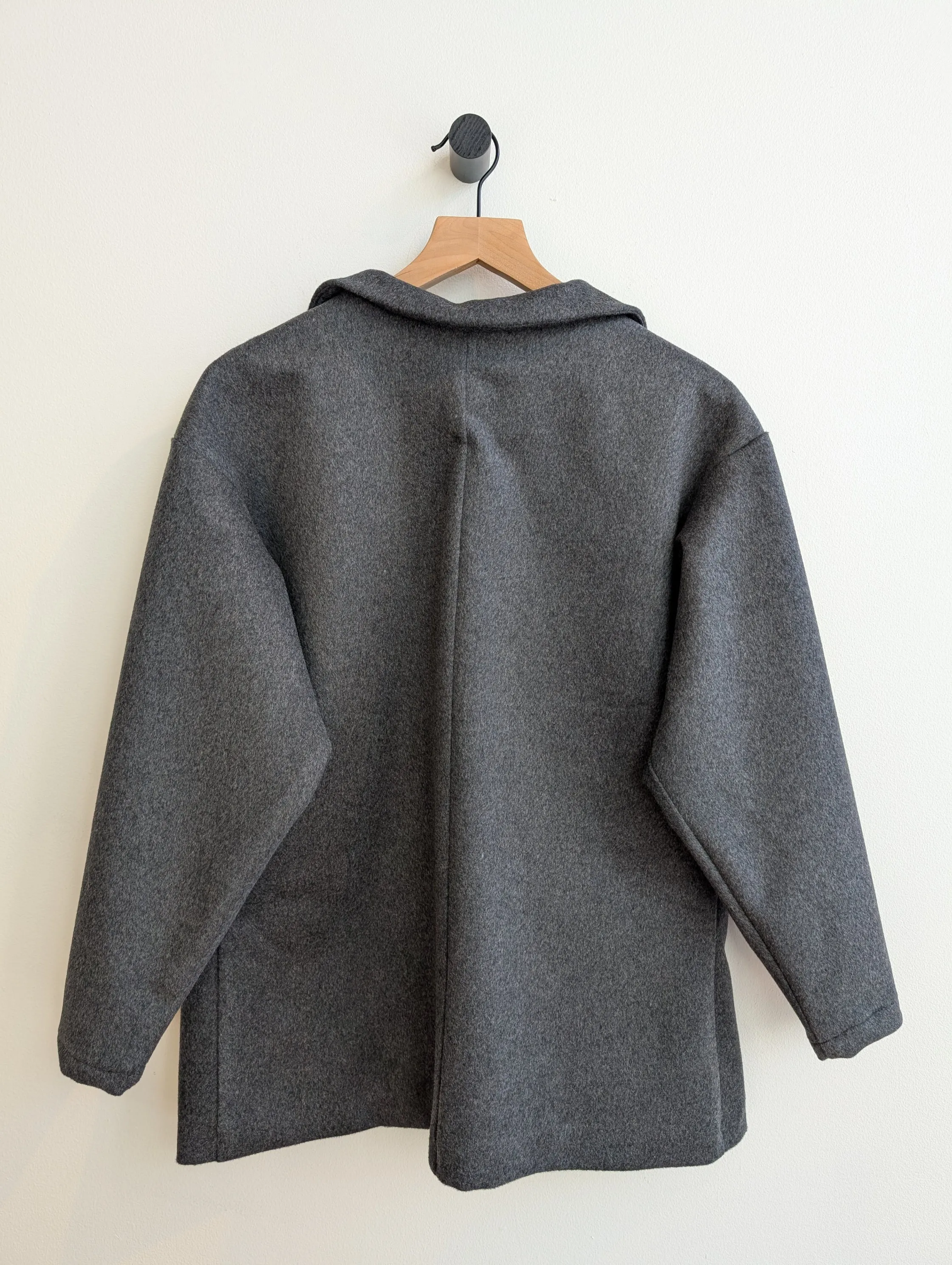 ANDREA.G - Wool shirt charcoal grey sold by Odeyalo product image thumbnail 3