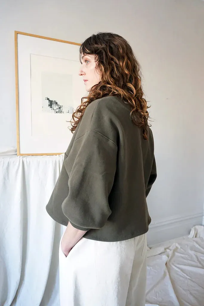 URSA MINOR - Shrunken Half Zip - olive sold by Odeyalo product image thumbnail 2