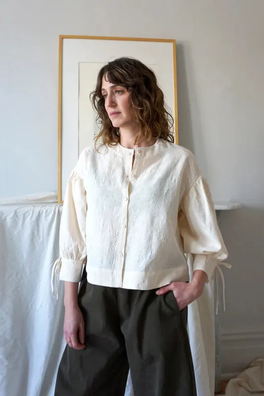 URSA MINOR - Victory Blouse - Ivory Jacquard made by Odeyalo