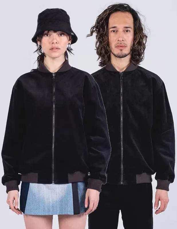1ER MAI - Bomber Jacket in Black Corduroy sold by Odeyalo