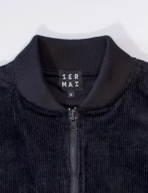 1ER MAI - Bomber Jacket in Black Corduroy sold by Odeyalo product image thumbnail 2