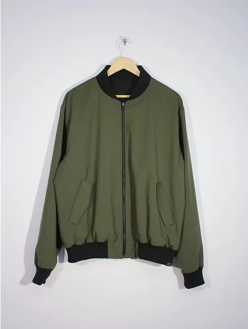 1ER MAI - Reversible Bomber Jacket in olive green/black sold by Odeyalo product image thumbnail 5