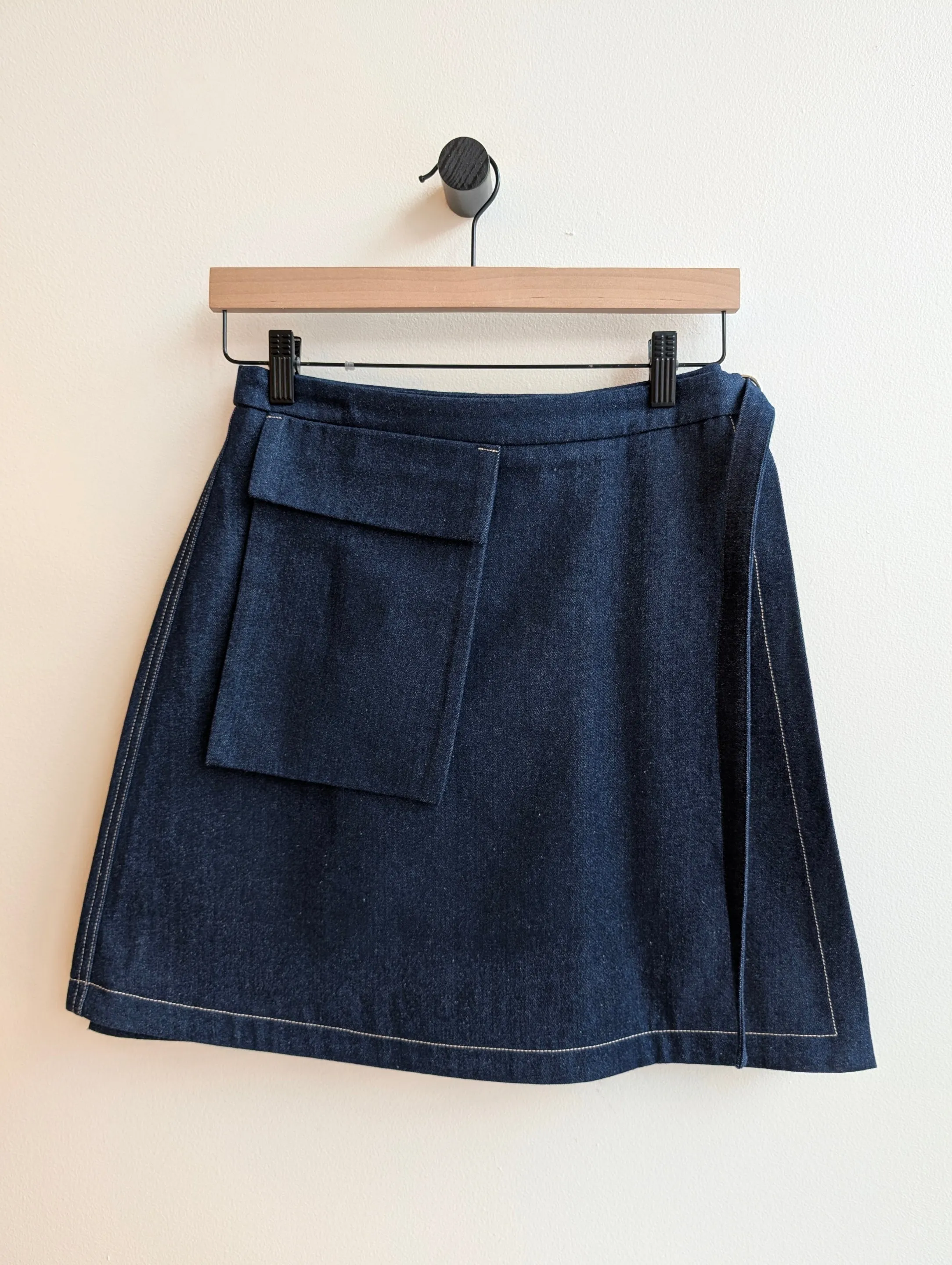 TOLEDO indigo denim skirt sold by Odeyalo