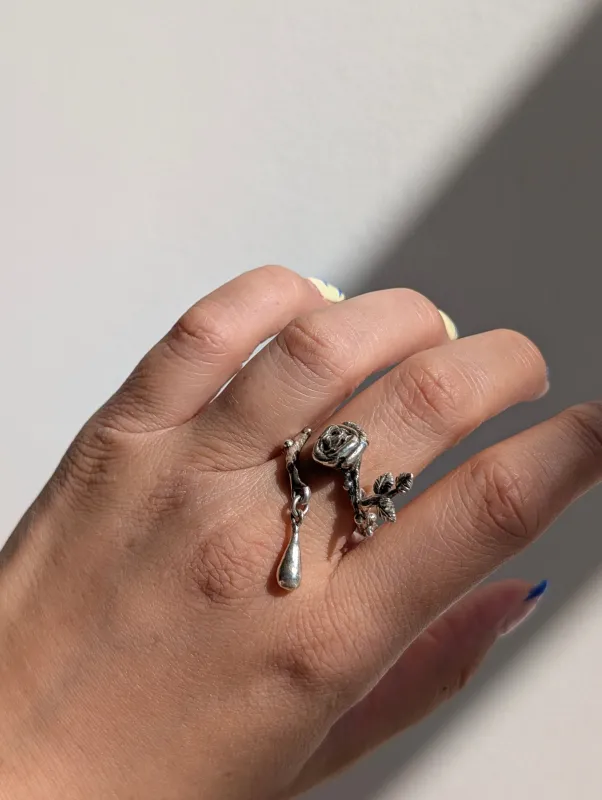 BILAK -  Rose and Drop ring sold by Odeyalo
