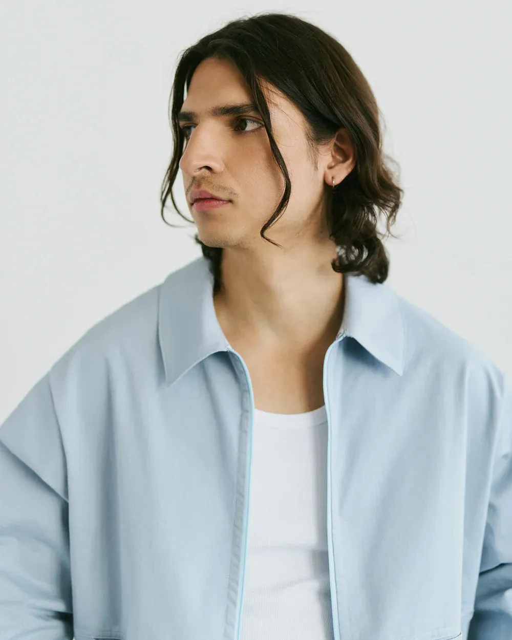 VERI - Claire Zip Up Shirt -Powder Blue sold by Odeyalo product image thumbnail 4