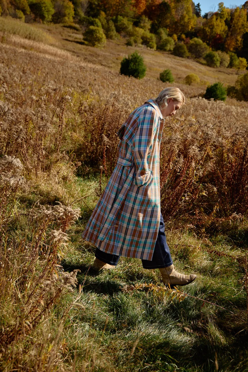 EXTRA Plaid Eco Cotton Blend Twill Trench sold by Odeyalo product image thumbnail 4