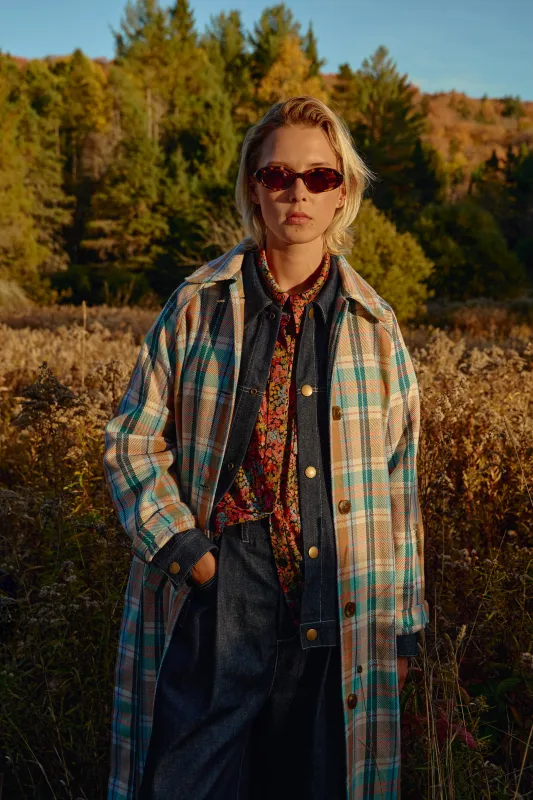 EXTRA Plaid Eco Cotton Blend Twill Trench sold by Odeyalo