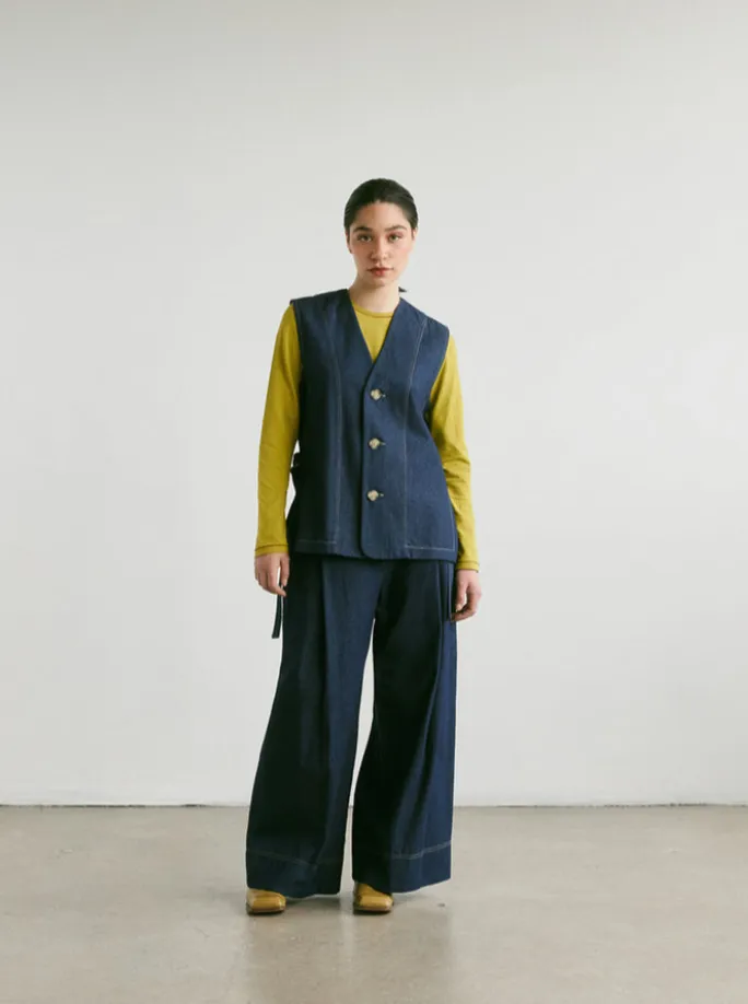 VERI - Sabato denim twill vest sold by Odeyalo product image thumbnail 3