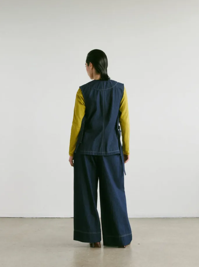 VERI - Sabato denim twill vest sold by Odeyalo product image thumbnail 4