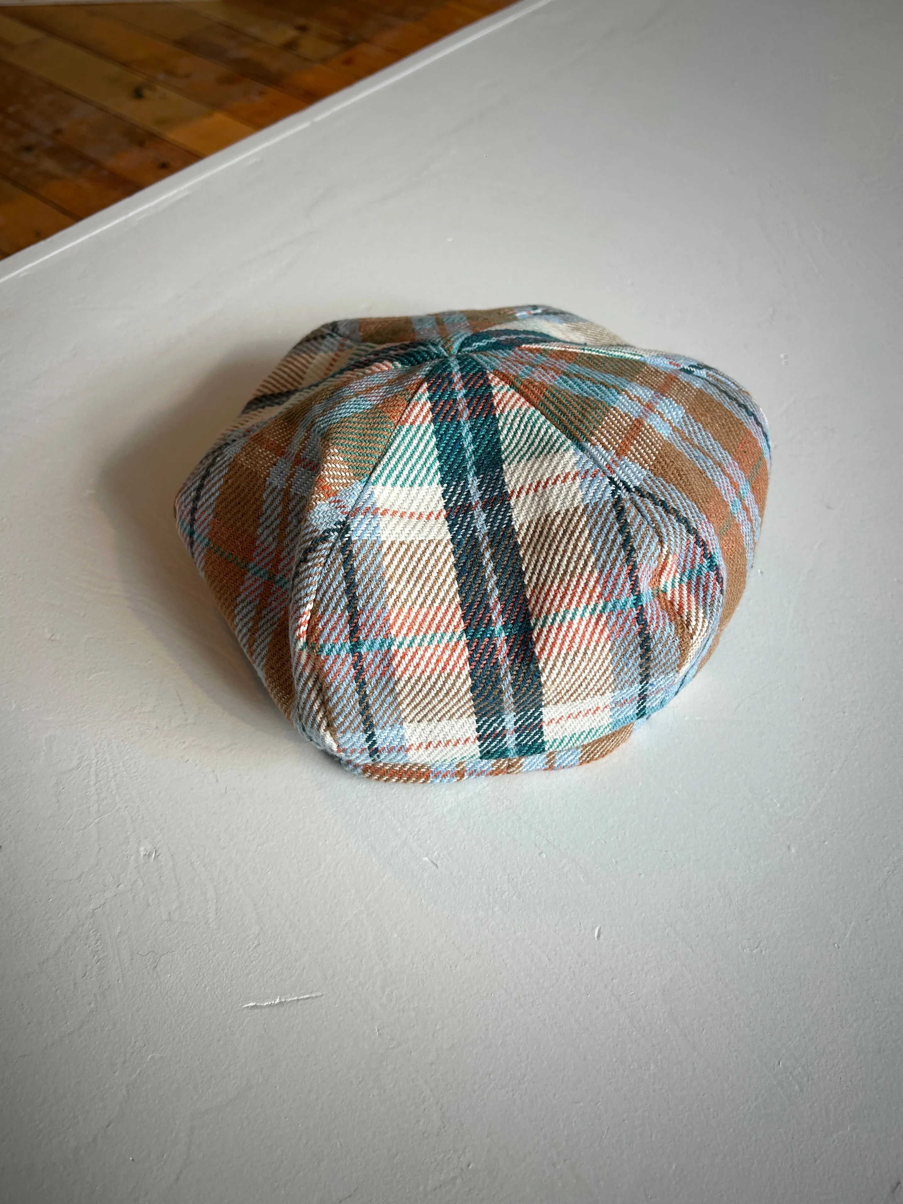 1ER MAI x Odeyalo- Beret in Plaid Eco Cotton Blend Twill sold by Odeyalo
