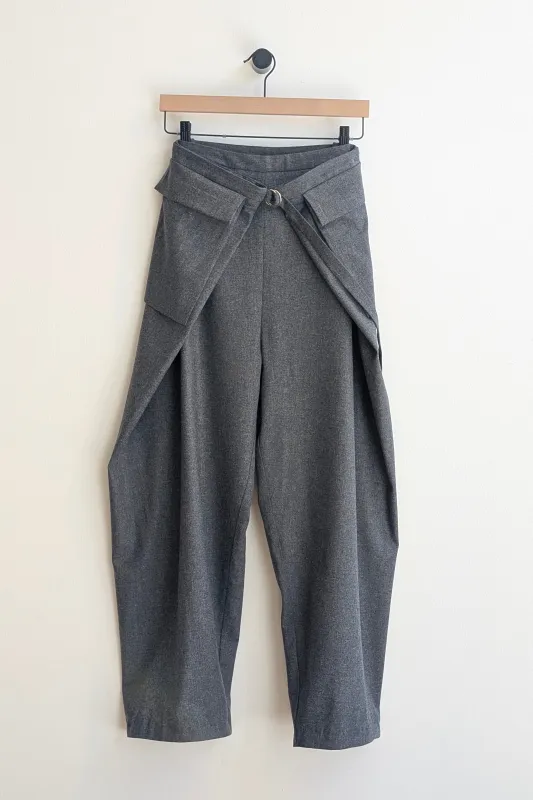 DAX Grey WOOL trousers made by Odeyalo