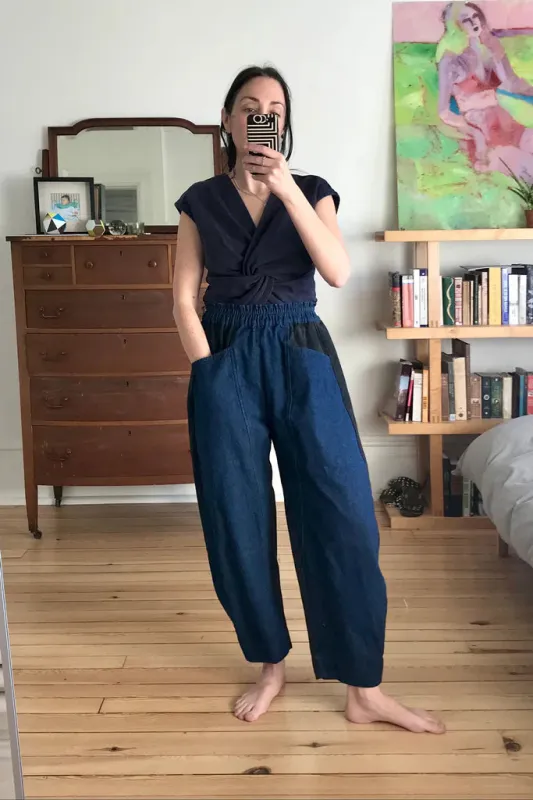 URSA MINOR - Flor Arca Pant Criss Cross Denim made by Odeyalo