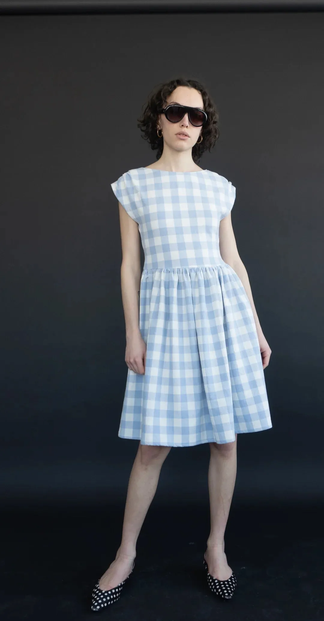 RIGHTFUL OWNER - House dress in Blue Gingham sold by Odeyalo