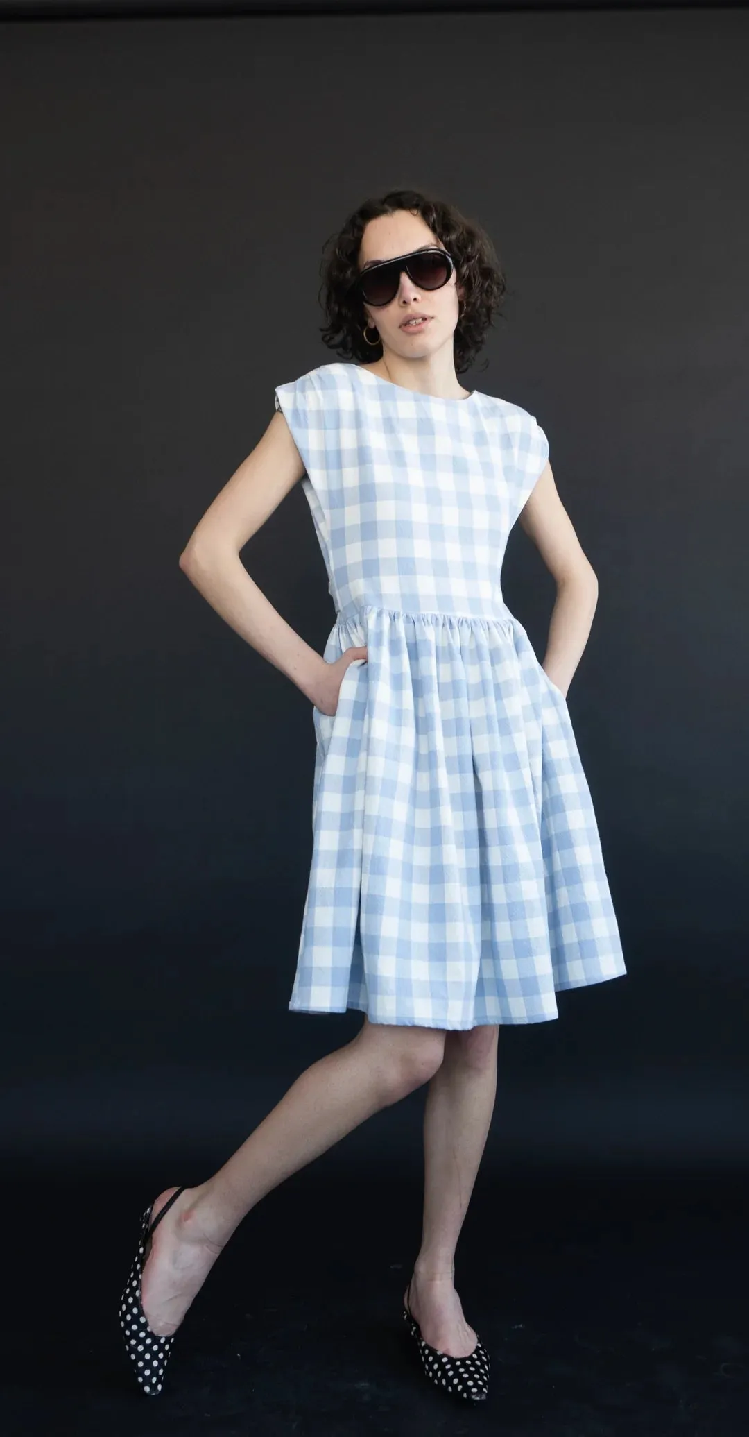 RIGHTFUL OWNER - House dress in Blue Gingham sold by Odeyalo product image thumbnail 2