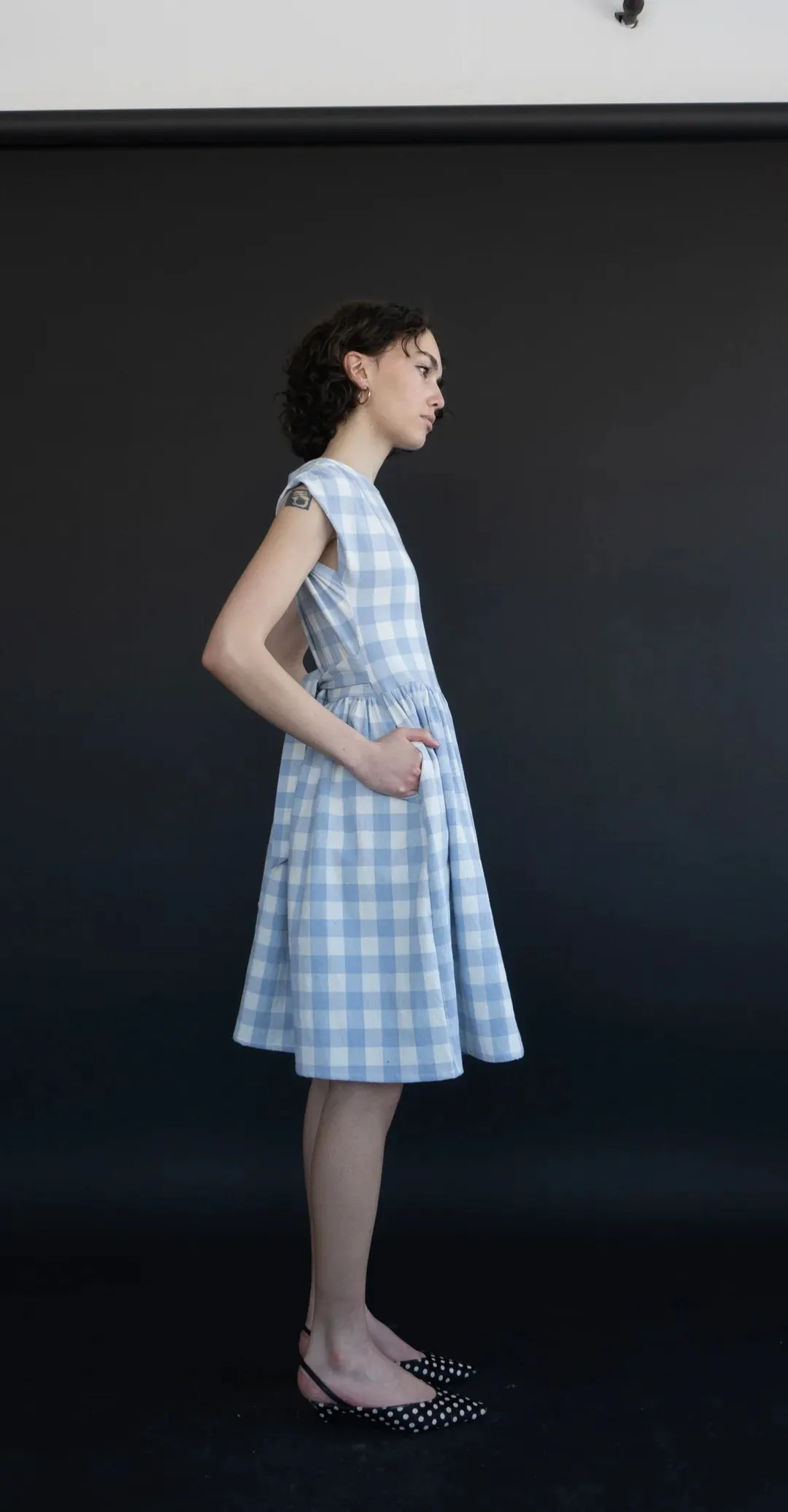 RIGHTFUL OWNER - House dress in Blue Gingham sold by Odeyalo product image thumbnail 3