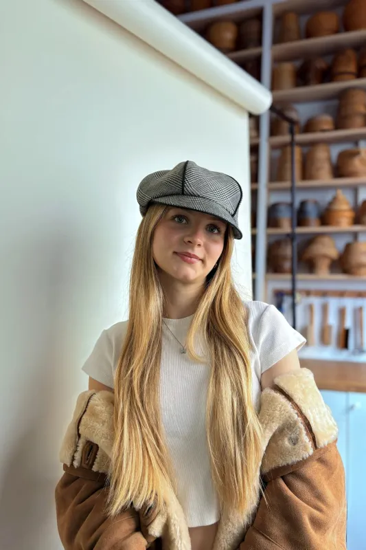 HEIRLOOM HATS - Gazette Cap Black Check made by Heirloom Hats