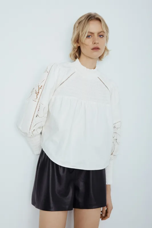 MELISSA NEPTON - BLOUSE PASCAL - BLANC CASSÉ - AH24 sold by Boutique Unicorn
