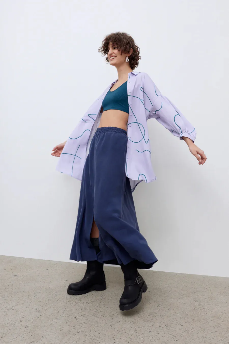 EVE GRAVEL - ROBE BELINDA - LILAS/VERT - AH24 sold by Boutique Unicorn