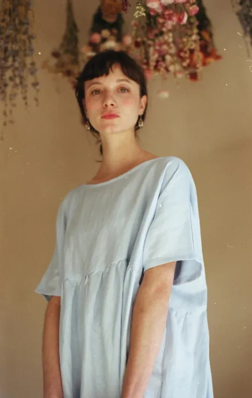 NOEMIAH - ROBE CECILIA - LIN BLEU PÂLE sold by Boutique Unicorn