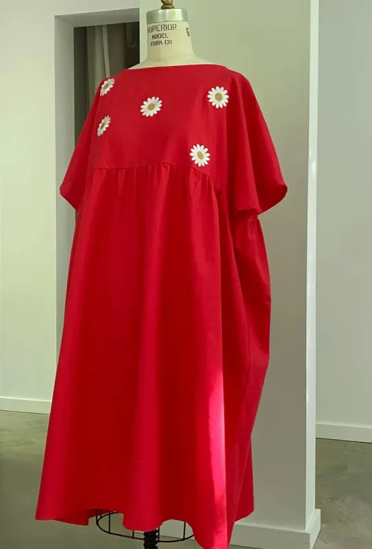 NOEMIAH - ROBE CECILIA - ROUGE BRODÉE sold by Boutique Unicorn