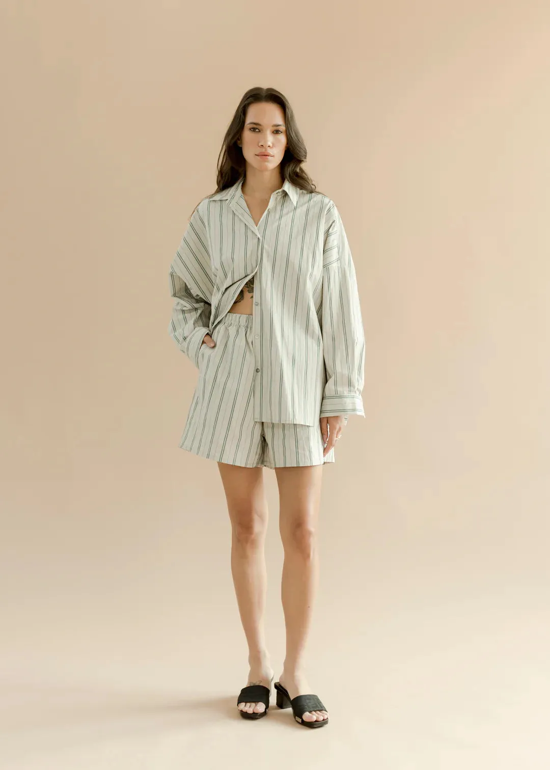 A BRONZE AGE - SHORTS DAWSON - PUTTY STRIPES - PÉ24 sold by Boutique Unicorn