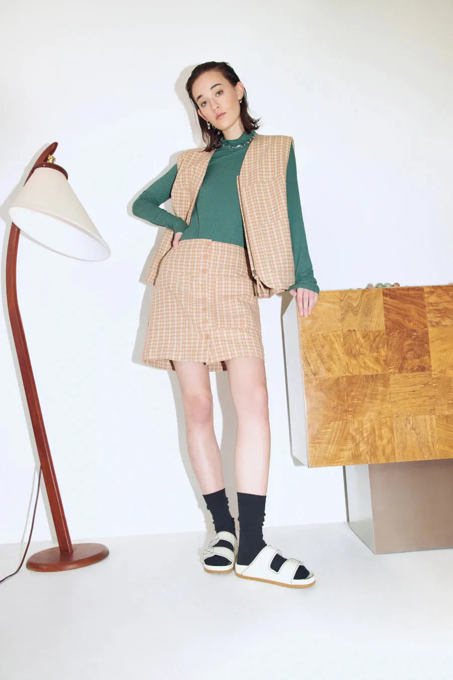 EVE GRAVEL - JUPE MIRO - CAPPUCCINO/AMANDE - AH22/23 sold by Boutique Unicorn