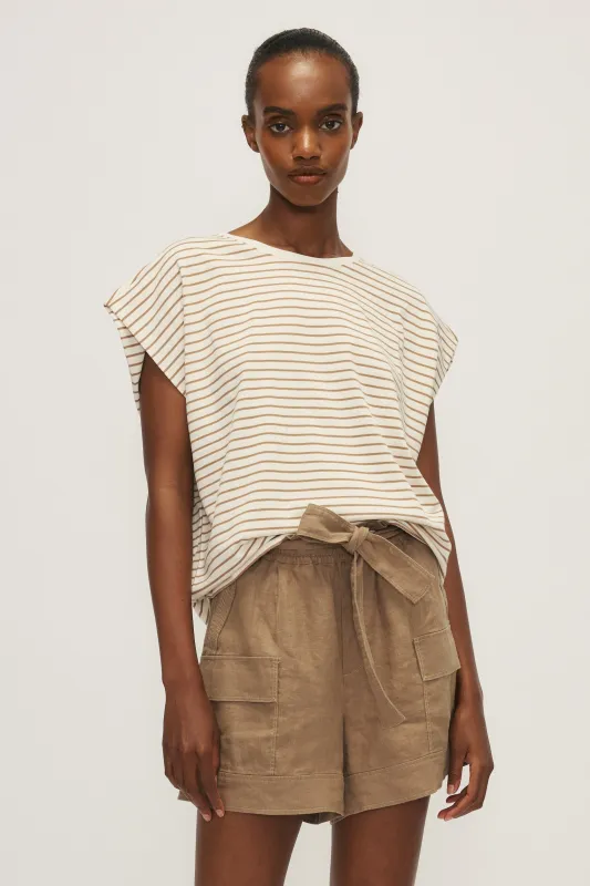 MELISSA NEPTON - HAUT ANITA - RAYURE TAUPE - PÉ25 made by MELISSA NEPTON