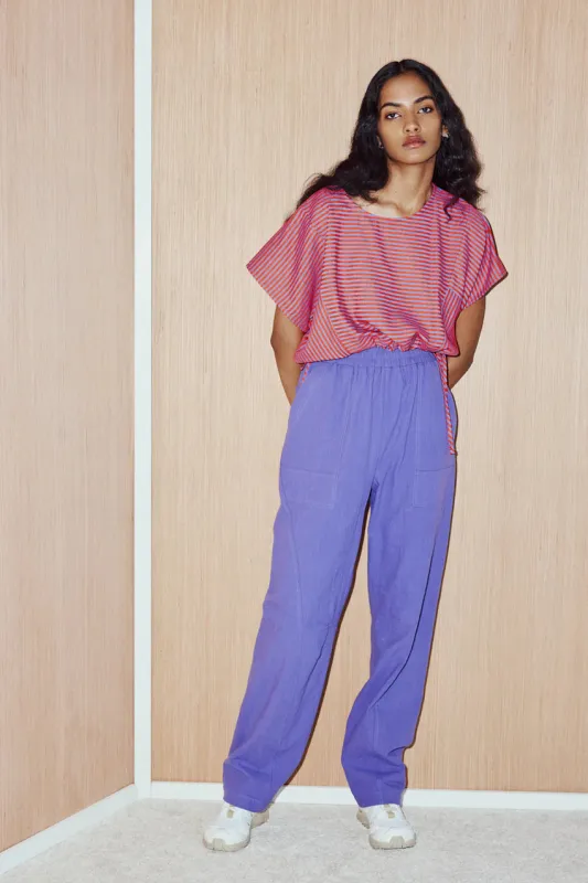 EVE GRAVEL - HAUT THÉRA - VERMILLON/BLEU - PÉ25 sold by Boutique Unicorn