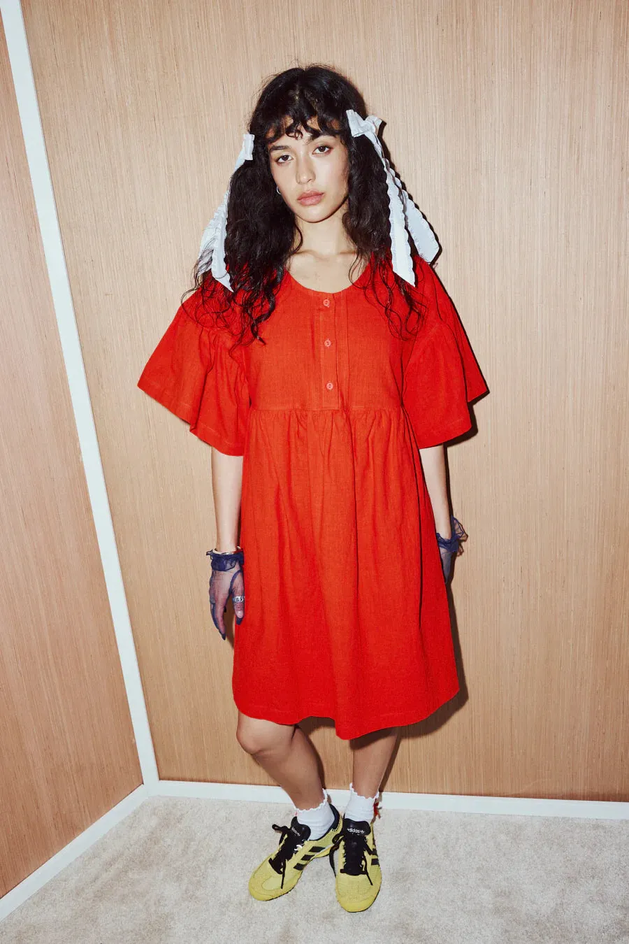 EVE GRAVEL - ROBE PEONIE - VERMILLON - PÉ25 sold by Boutique Unicorn