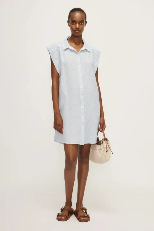 MELISSA NEPTON - ROBE IMAN - FINE RAYURE BLEU - PÉ25 sold by Boutique Unicorn