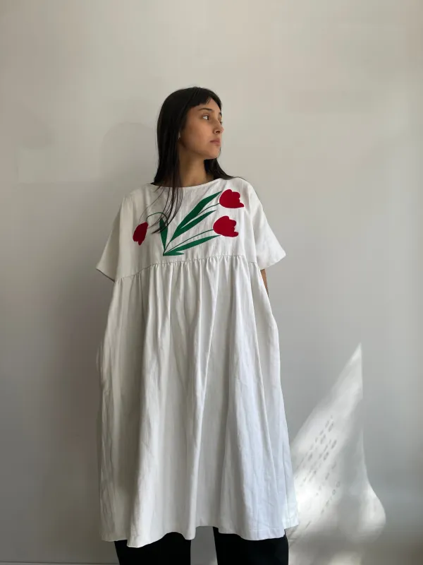 NOEMIAH - ROBE CECILIA - BLANCHE AVEC BRODERIE sold by Boutique Unicorn